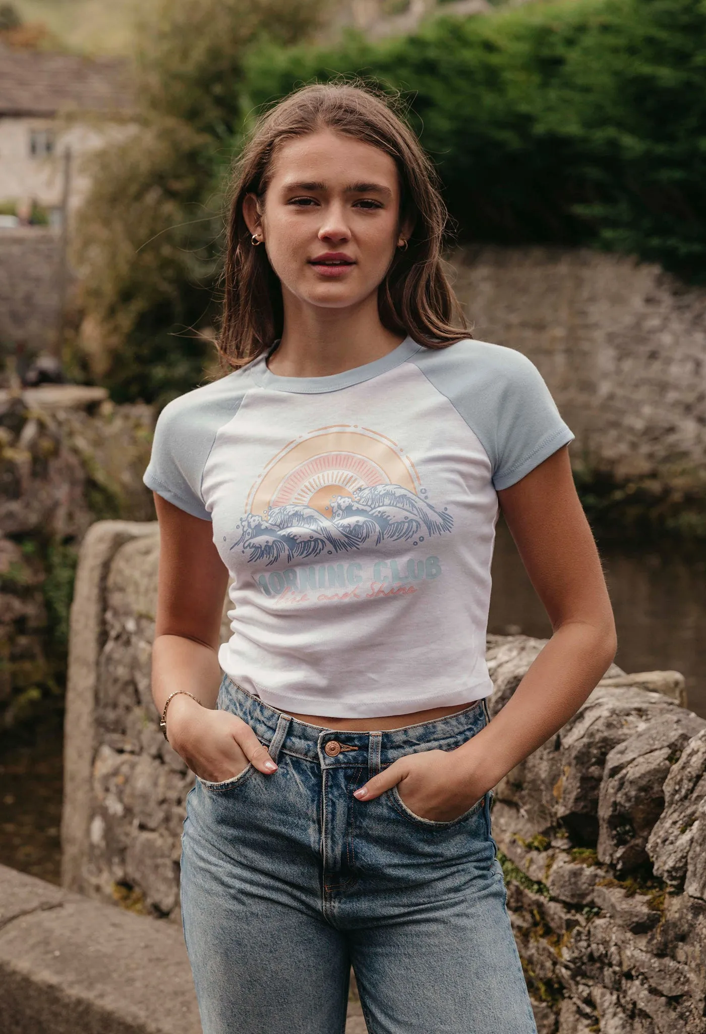 Rise and Shine Printed Micro Rib Baby Tee