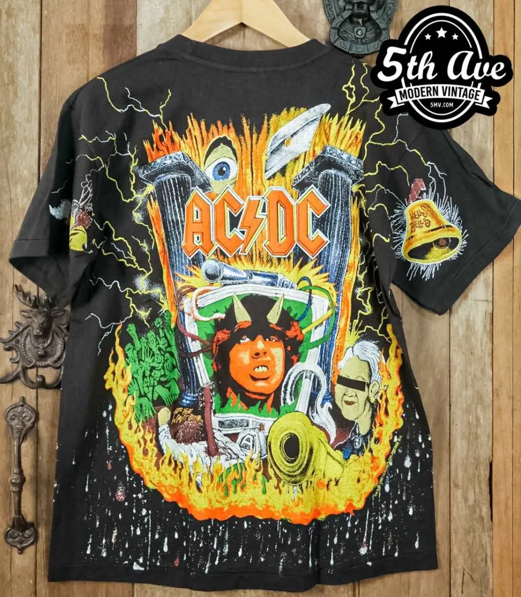 Rock 'n Roll Reverie: The All-Over Print AC/DC Angus Young Crew Neck Short Sleeve