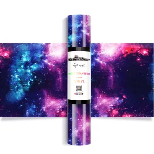 Teckwrap Galaxy Heat Transfer Vinyl - Cyanine Black  | Unleash Your Creativity with Colorful Swirls!