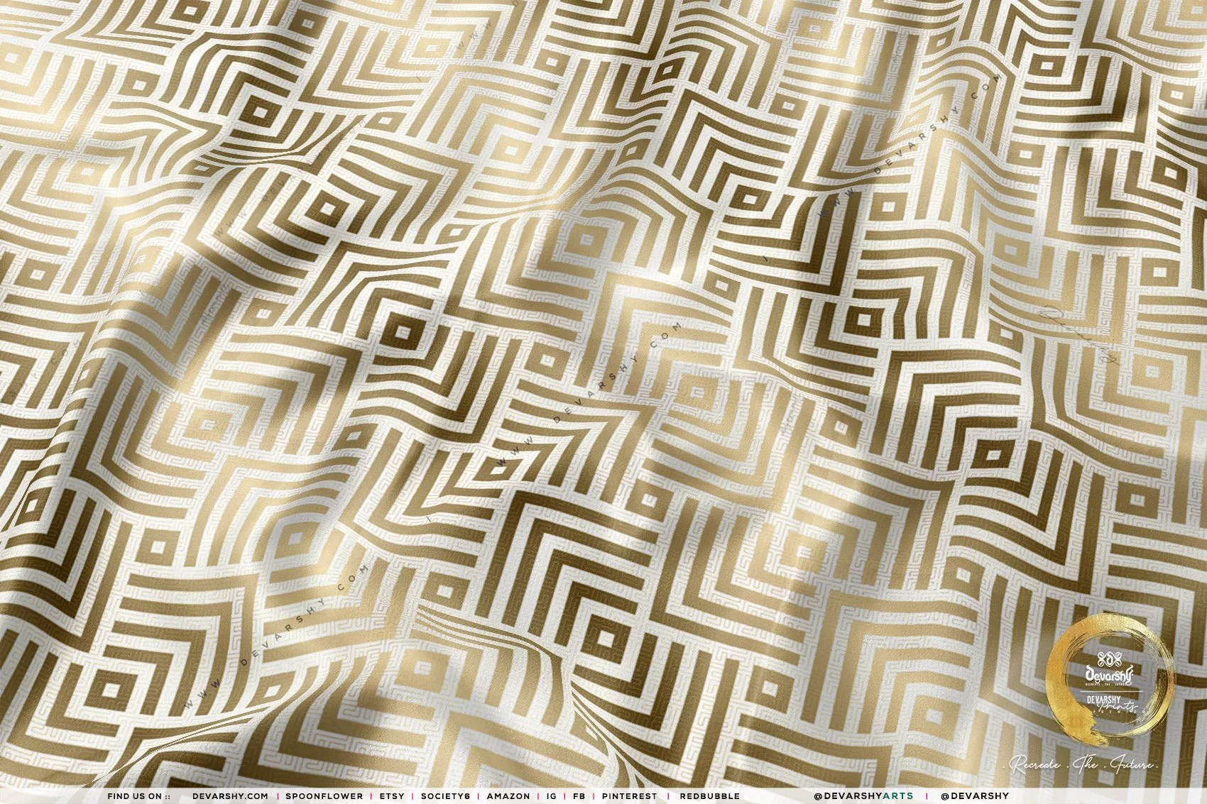 The Square Apparel Fabric 3Meters , 4 Colors | 8 Fabric Options | Abstract Fabric By the Yard | D20097