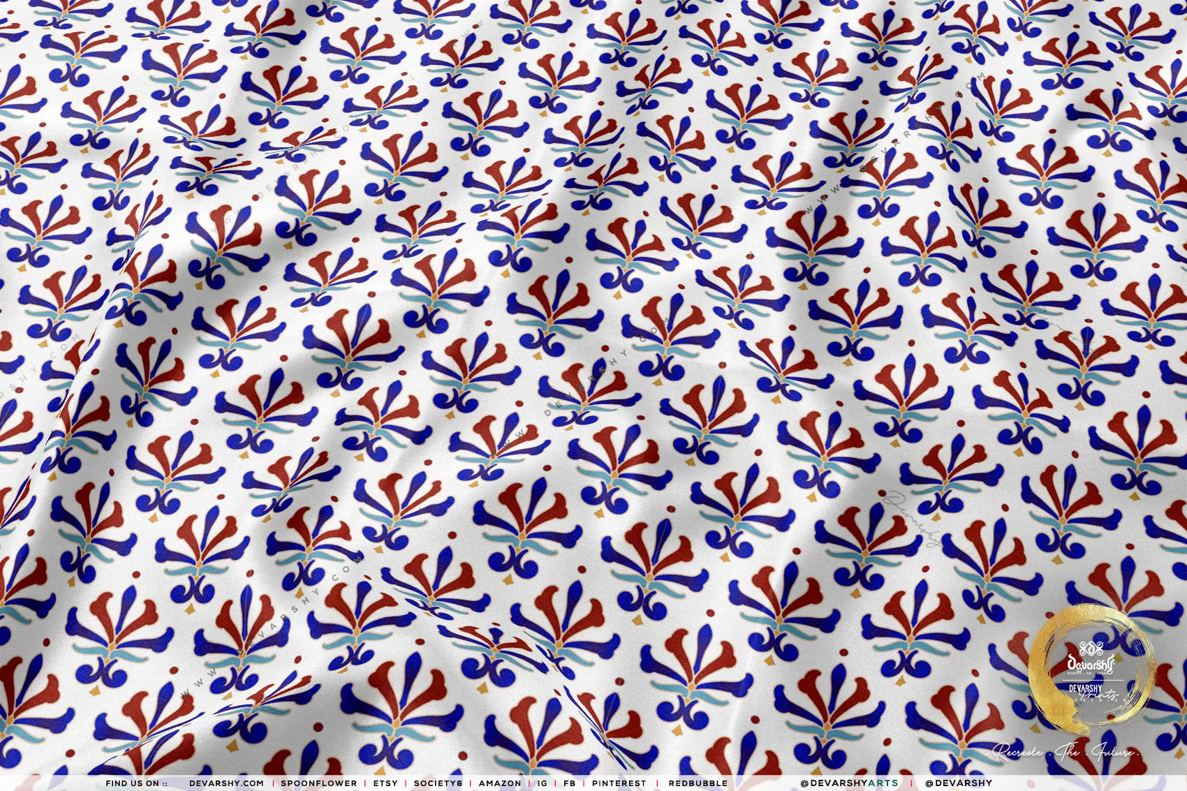 Tiles Pattern Apparel Fabric 3Meters , 9 Designs | 8 Fabrics Option | Moroccan Fabric By the Yard | 035