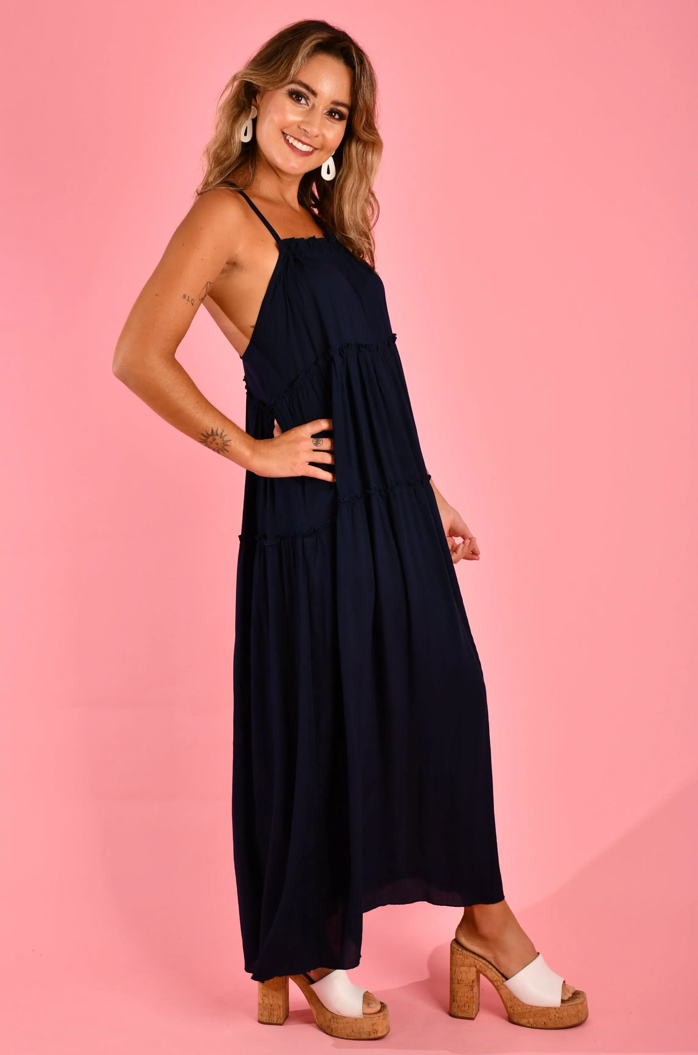 VGLD226 - BEACHCLUB MAXI DRESS - NAVY